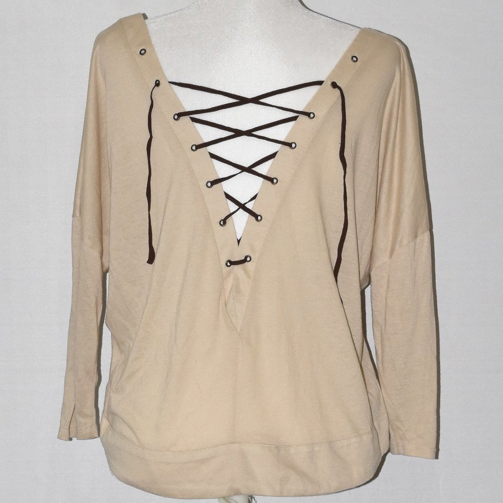 ARYN K Lace Up Top S M